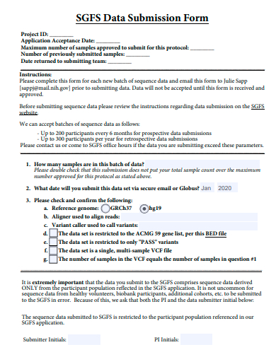 data submission form template