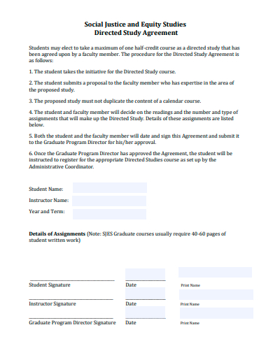 directed study agreement template