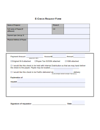 e check account request form