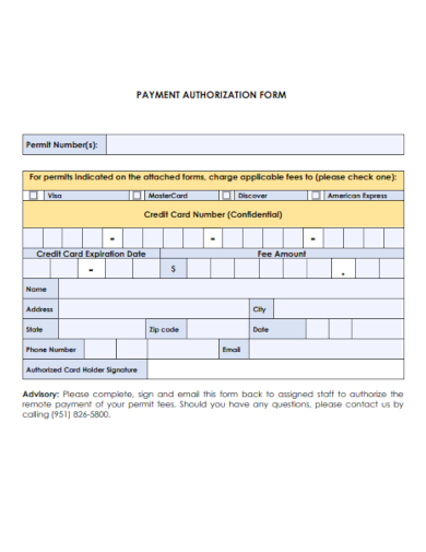 editable payment authorization form
