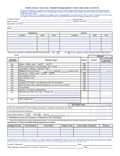 employee form worksheet