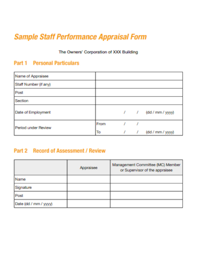employee personal appraisal