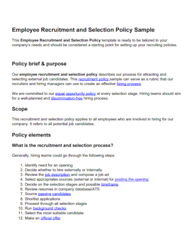 employee recruitment policy