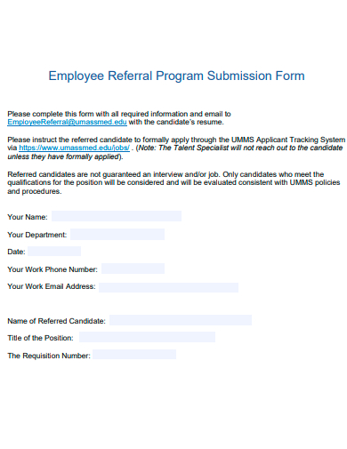 employee referral program submission form template