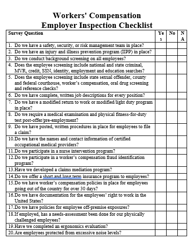 employer checklist in doc