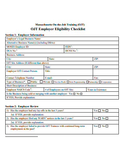 employer eligibility checklist template