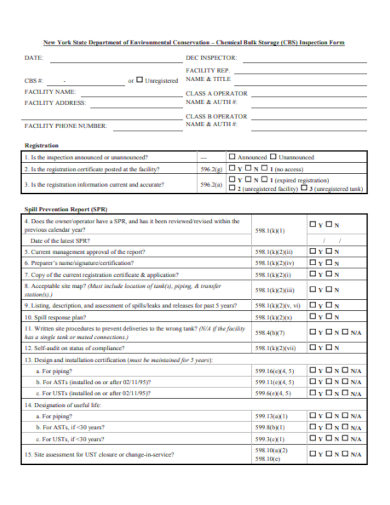equipment safety inspection form