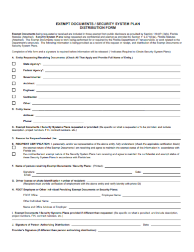 exempt document distribution form