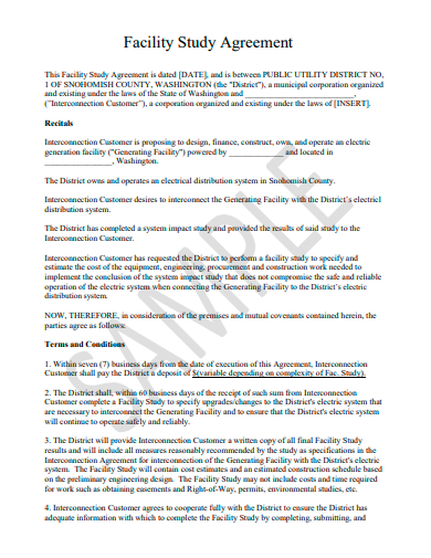facility study agreement template