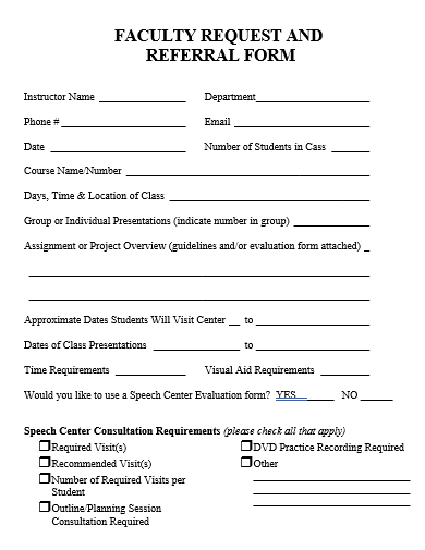 faculty request and referral form template
