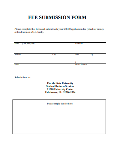 fee submission form template