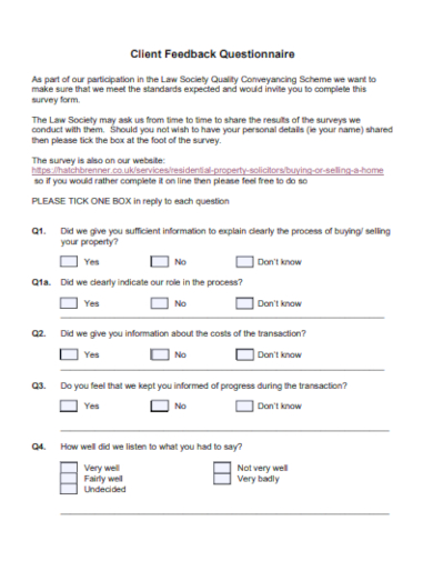 feedback evaluation questionnaire
