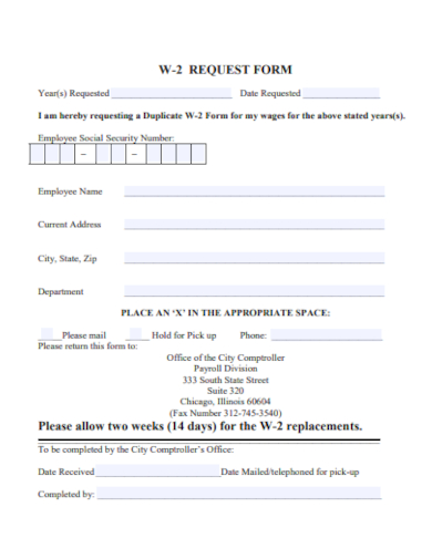 fillable w2 request form