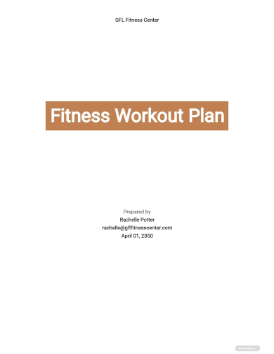 fitness workout plan template
