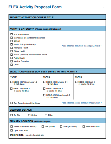 flex activity proposal form template