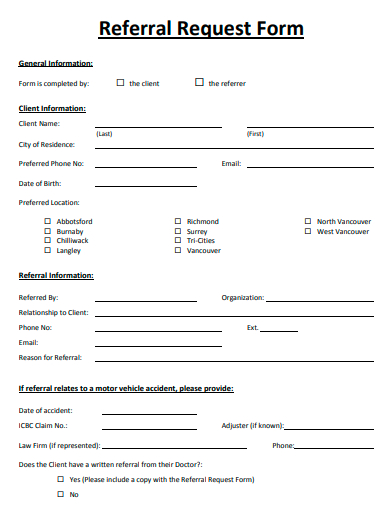 formal referral request form template