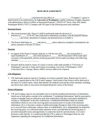 formal research agreement template
