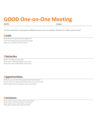 good one on one meeting