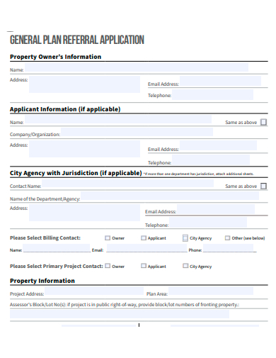 general plan referral application template