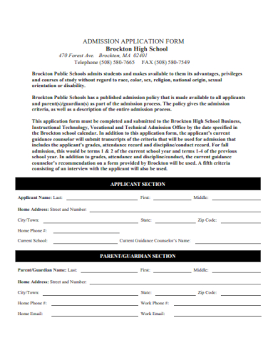 FREE 20 High School Application Samples In PDF