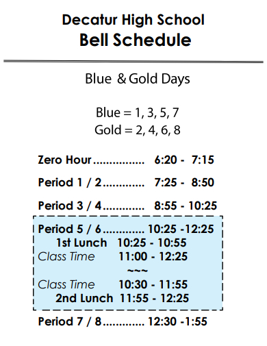 high school bell schedule