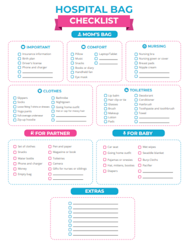 hospital bag checklist in pdf
