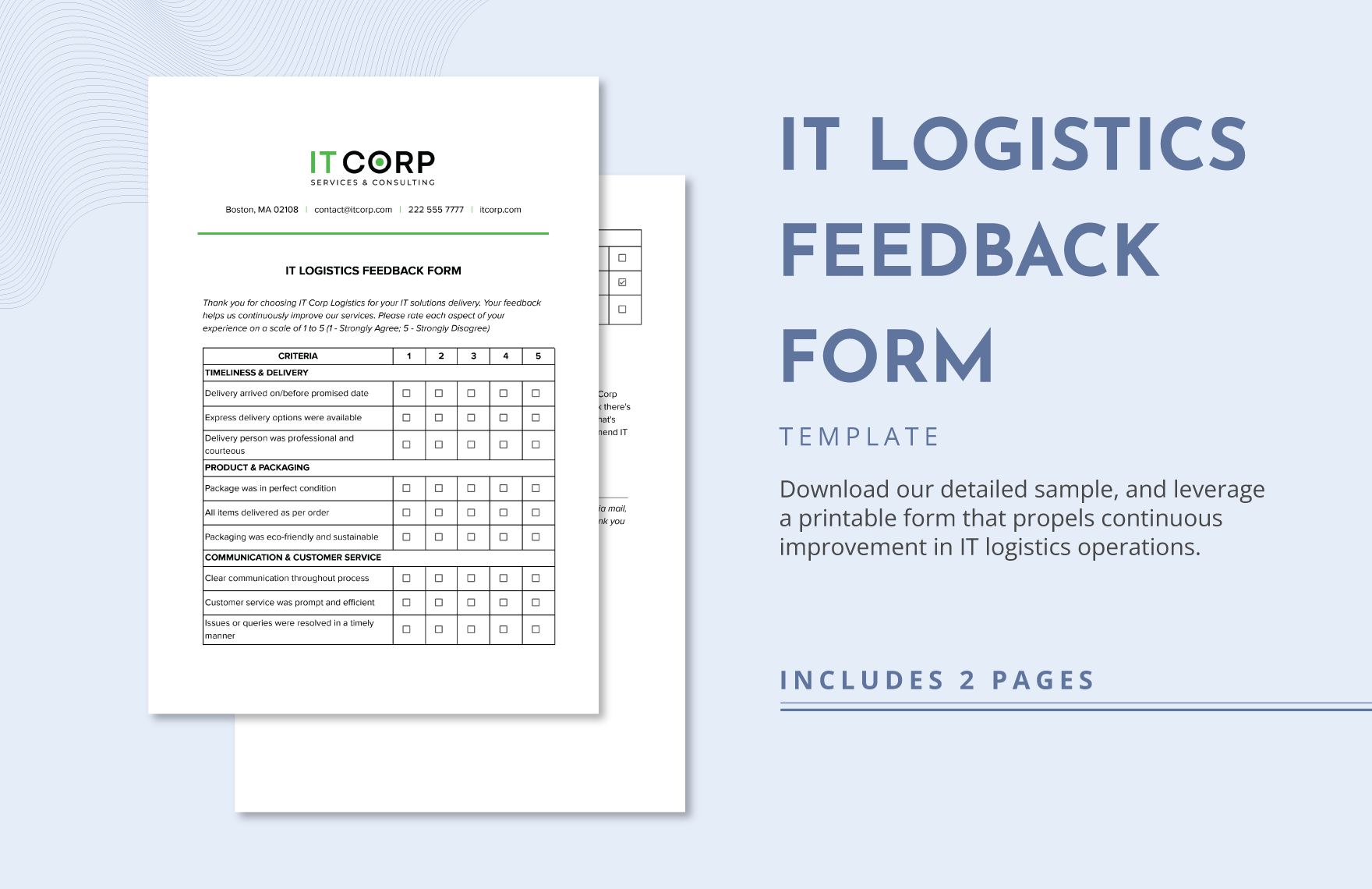 it logistics feedback form