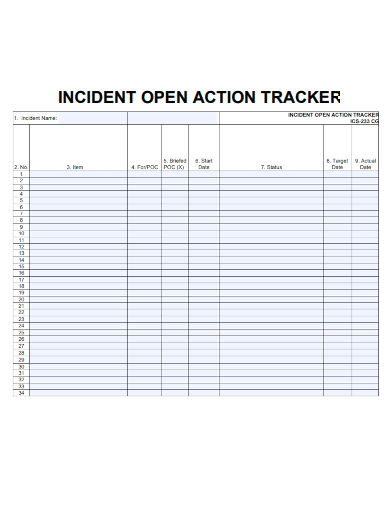 incident open action tracker