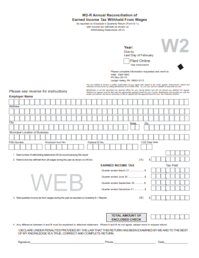 income tax withholding w2 form