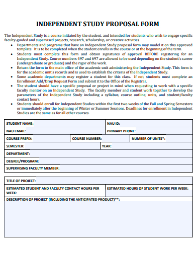 independent study proposal form template