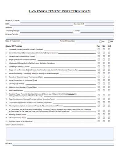 inspection form in pdf