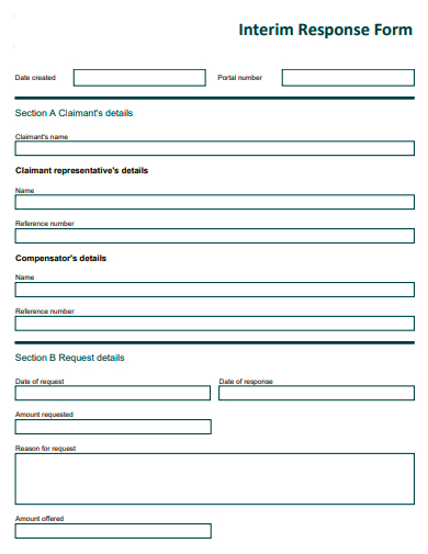 interim response form template