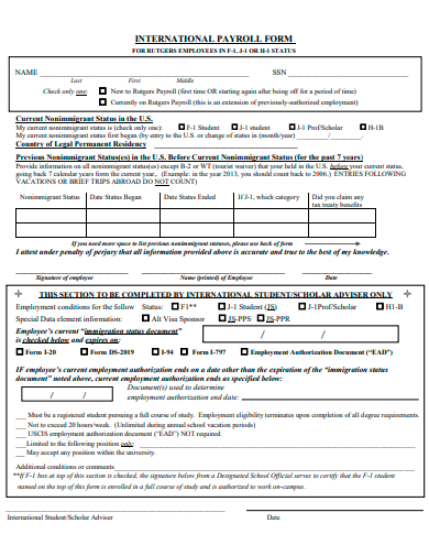 international payroll form template