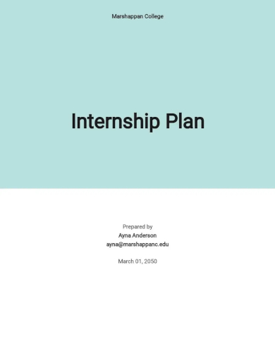 internship plan template