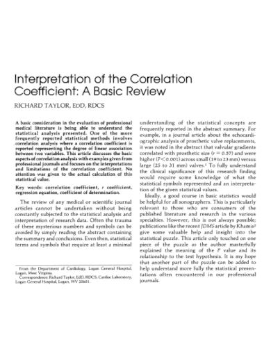interpretation of correlation coefficient