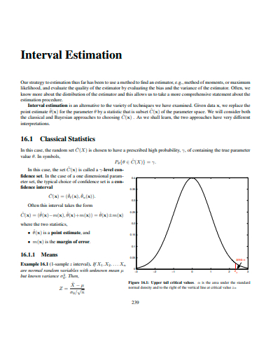 interval estimation template