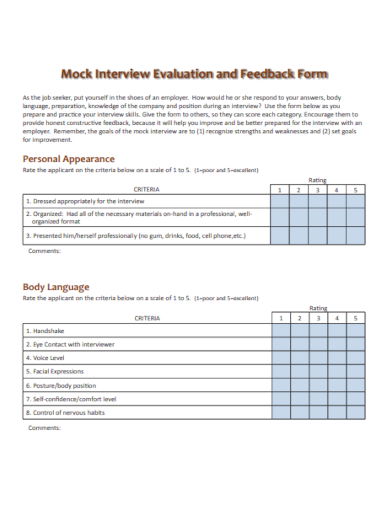 interview evaluation feedback form