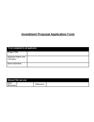 investment proposal application form template