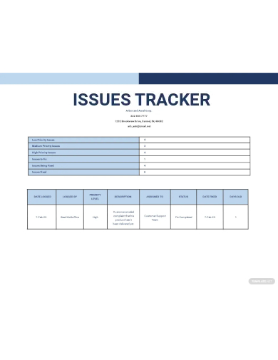 issue tracker template