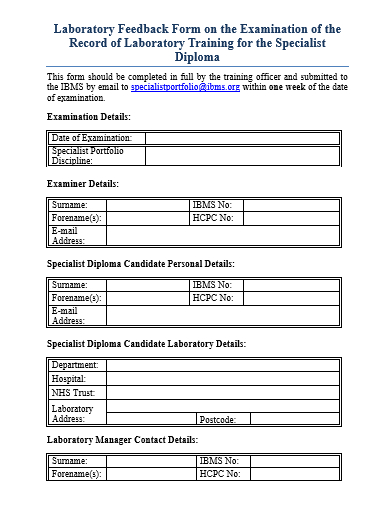 laboratory feedback form template