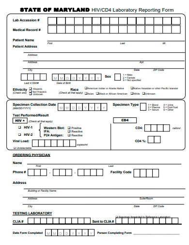 laboratory reporting form template