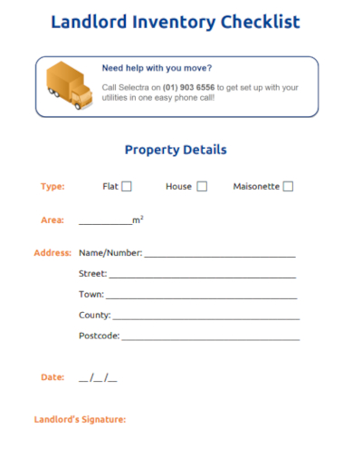 landlord inventory checklist