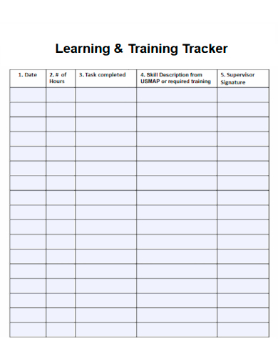 learning training tracker