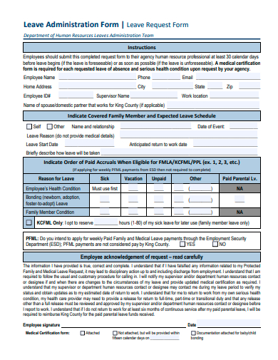 leave administration form template