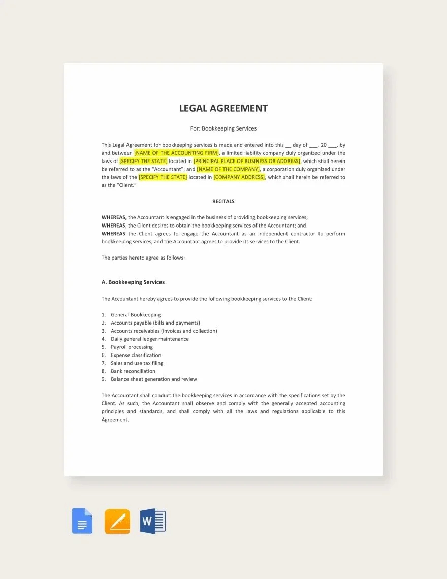 legal agreement template