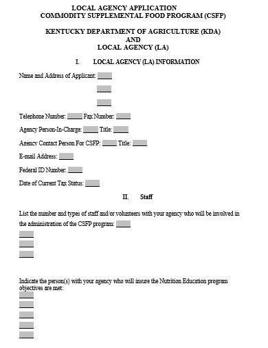 local agency application template