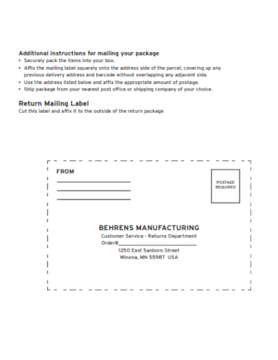 mailing label package