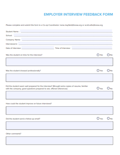 manager interview feedback form