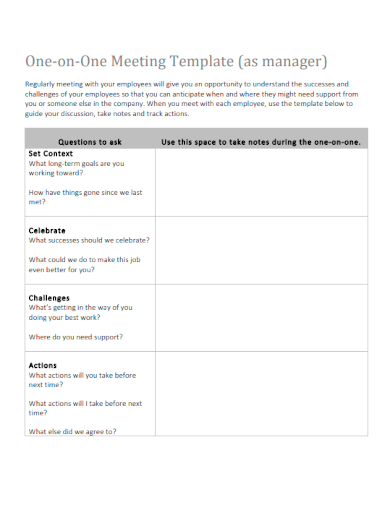 manager one on one meeting template