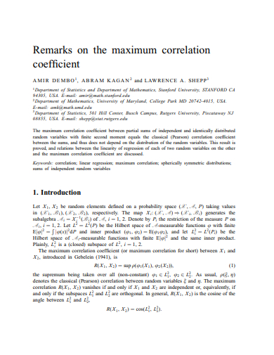 math correlation coefficient